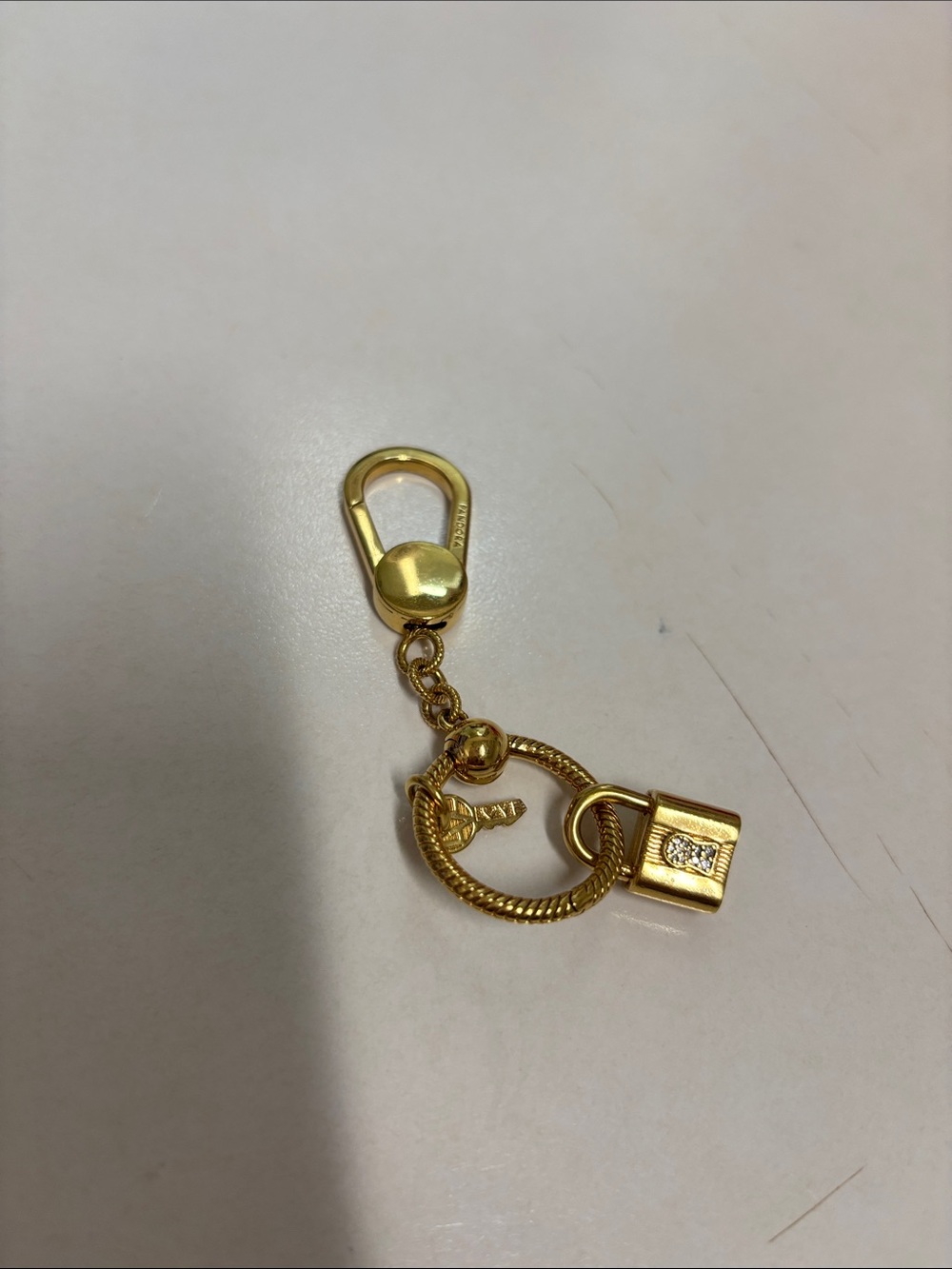 Pandora gold plated lock n key chain